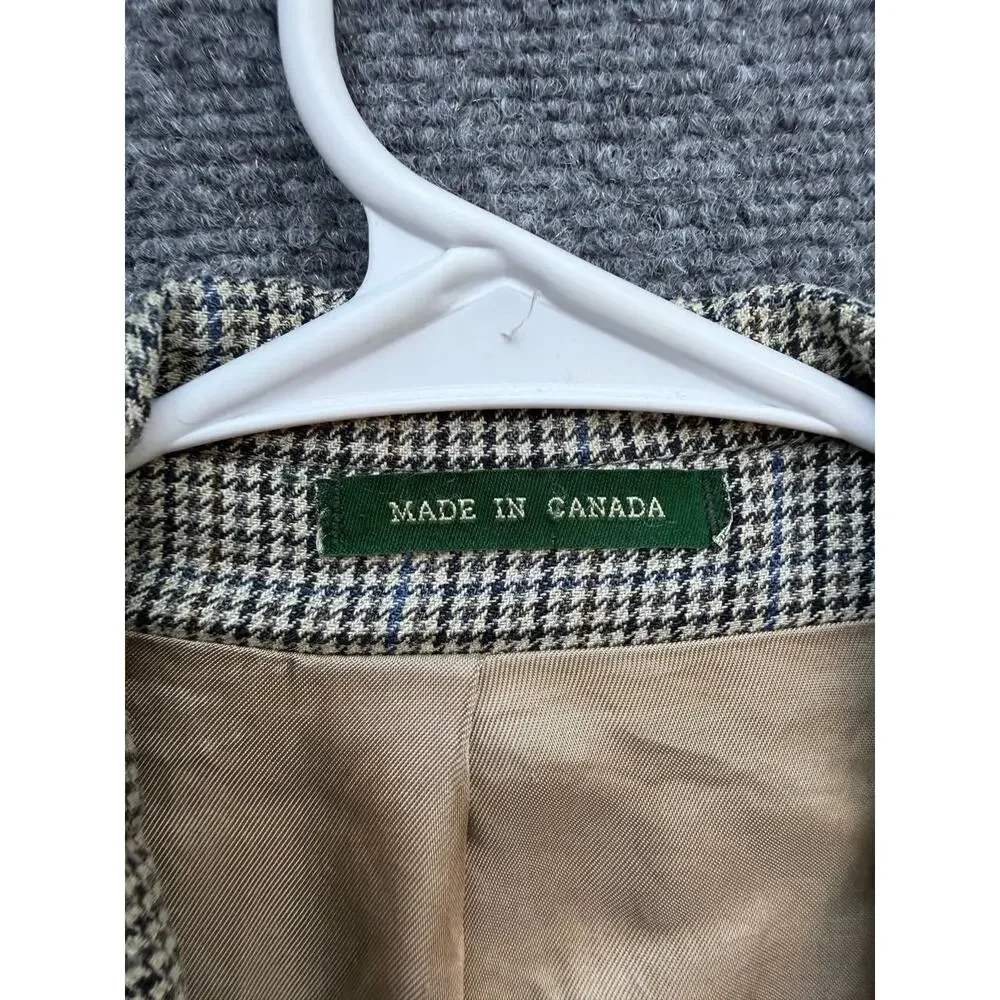 Lauren Ralph Lauren Men's M Houndstooth Sport Coat Blazer Made in Canada